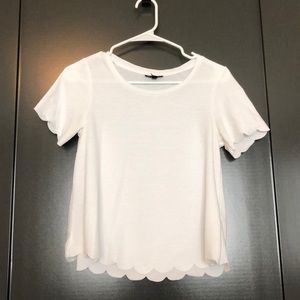 TOPSHOP White scalloped top
